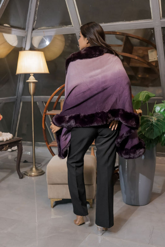 Purple ombre stall with fur detailing	ESWWS0001-PURFR